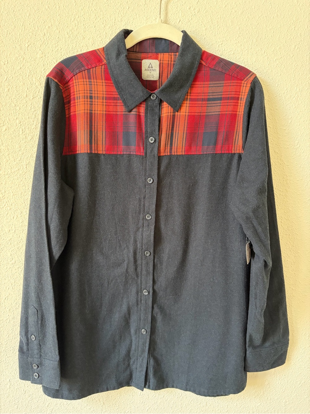 Ascend Flannel Patchwork Button Up Shirt Size Medium Western Outdoors Unisex